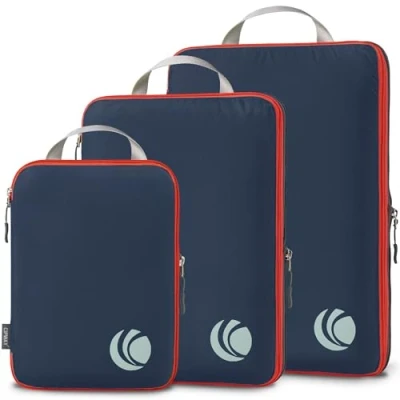 Image of Cipway Compression Packing Cubes, Ultralight Travel Luggage Organizer Sets Extensible Essentials for Carry on Suitcase(Blue 3pcs)