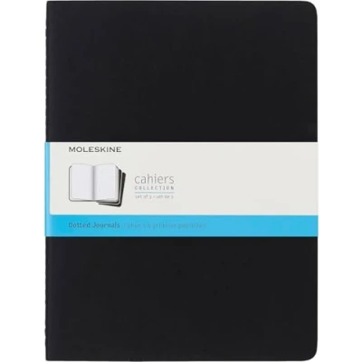 Image of Moleskine Subject Cahier Journal, Set 3 Notebook with Dotted Pages, Colour Black, 124 Size Extra Large 19 x 25 cm