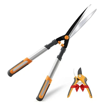 Image of AIRAJ Lightweight Hedge Shears(600mm),with Ergonomic Anti Slip Handles and Razor Sharp Blades,Professional Garden Shears for Hedges, Shrubs Bushes Easy Cutting Trimming