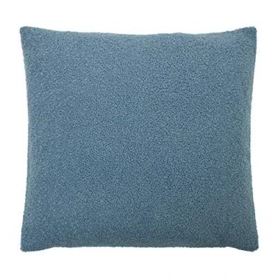Image of furn. Malham Shearling Fleece Square Feather Filled Cushion Blue One Size