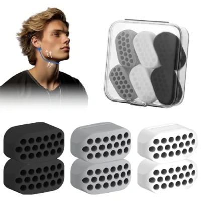 Image of Devenirriche Silicone Jaw Exerciser, 6PCS Jawline Exerciser Chewing Tool Muscle Trainer Shaper for Men Women (3 Colors)