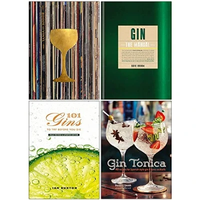 Image of Booze &amp; Vinyl, Gin The Manual, 101 Gins To Try Before You Die Tonica 4 Books Collection Set