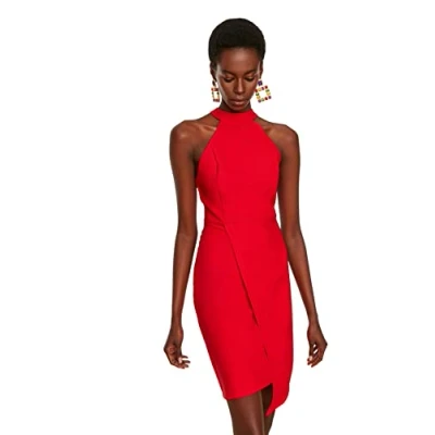 Image of Trendyol FeMan Mini Wrapover Regular fit Woven Dress Rot