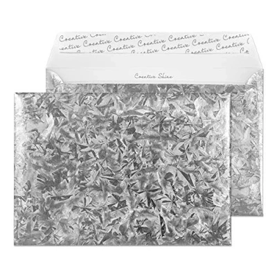 Image of Blake Creative Shine C5 162 x 229 mm 140 GSM Metallic Holographic Peel and Seal Wallet Envelopes (43EF392) Galvanised Steel Effect Pack of 10