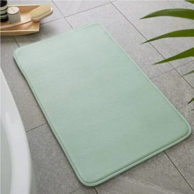 Image of Catherine Lansfield Anti Bacterial Memory Foam Bathmat Bath Mat Sage Green