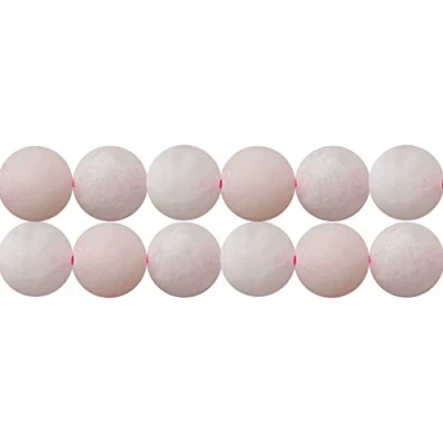Image of Matte Crystal Beads for DIY Jewellery Making Supplies Natural Pink Rose Quartz 4mm Frosted One Strand 15 Inch APX 90 Pcs