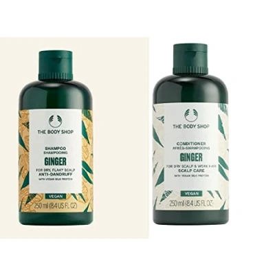 Image of The Body Shop Ginger Shampoo Conditioner Set 250ml each Vegan new formula itchy scalp anti dandruff
