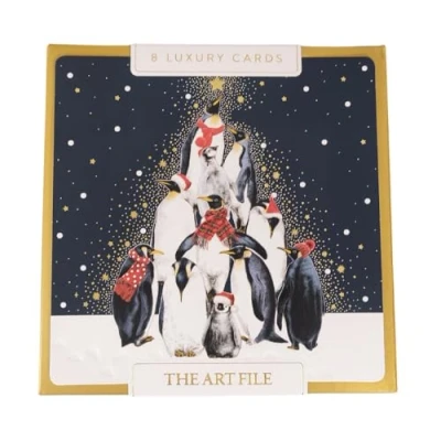 Image of The Art File 8 Pack Christmas Cards Penguins Lux Box LBX106
