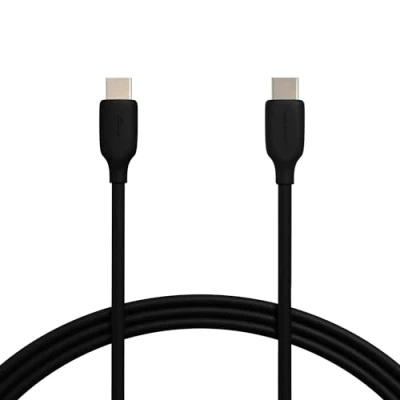 Image of Amazon Basics USB C to 2.0 Fast Charger Cable, 480Mbps Speed, 60W, IF Certified, for Apple iPhone 15, iPad, Samsung Galaxy, Tablets, Laptops, 1.83 m, Black