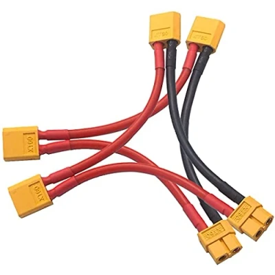 Image of LinsyRC 2pcs XT60 Serial Series Battery Connector 1 Female to 2 Male Adapter with 10CM 12AWG Silicone Cable for RC Lipo Helicopter Quadcopter