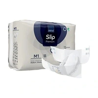 Image of ABENA Slip Premium All In One Incontinence Pads For Men &amp; Women, Eco Labelled Womens Pads, Mens Medium 1, 70 110cm Waist, 2000ml Absorbency, 4x 26PK