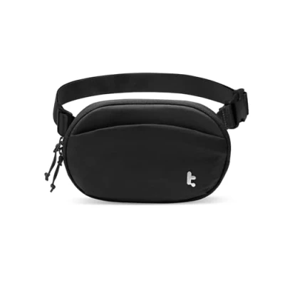 Image of tomtoc 1.5L Small Sling Bag Waist Pack, Lightweight Bum Fanny Pack with Organized Pockets, Mini Belt Adjustable Strap for Running Hiking Traveling, Black