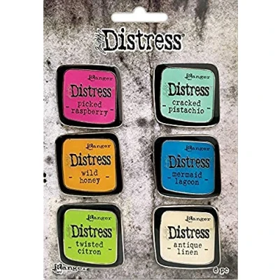 Image of Tim Holtz Distress Enamel Collector Pin Set 6/Pkg 1
