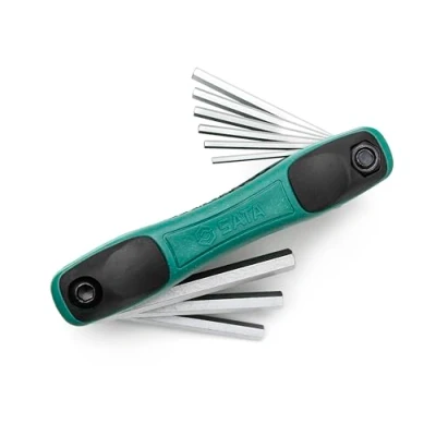 Image of Sata 9pc Hex Key Copmact and Easy Grip Fold Up Set SAE