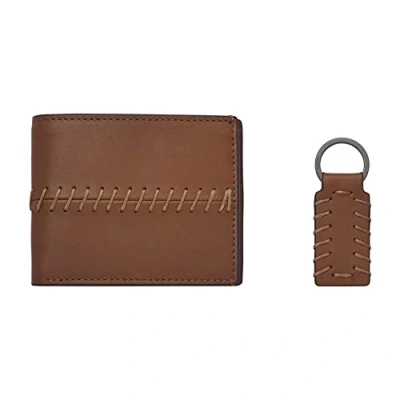Image of Fossil MLG0776210 Mens Bronson Wallet and Keyring Gift Set
