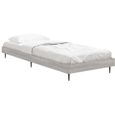 Image of vidaXL Bed Frame without Mattress Grey Sonoma 75x190 cm Small Single Engineered Wood