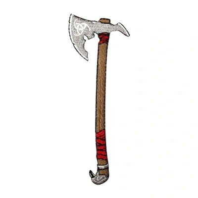 Image of Viking Patch, Axe Embroidered Iron on Sew Patch Badge for Clothes etc. 10.5x3 cm