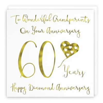 Image of Hunts England Grandparents 60th Anniversary Card To Wonderful On Your 60 Years Happy Diamond Milano Collection