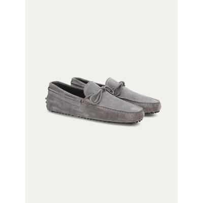 Image of Aurélien Driving Shoes Moccasins Suède Men Grey Size 10 Italian Handmade Mediterranean Style &amp; Exclusive Luxury