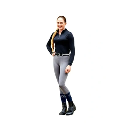 Image of Dublin Performance Flex Knee Patch Riding Tights, Charcoal, Ladies 8/26&quot;