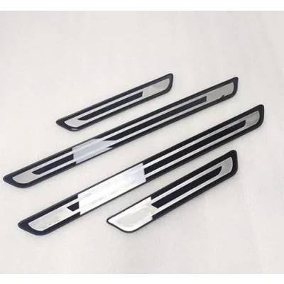 Image of woshisanni 4Pcs Stainless Steel Car Door Sill Protector Strips for Kia EV3 2024, Kick Plates Scuff Guard Threshold Styling Decoration Accessories