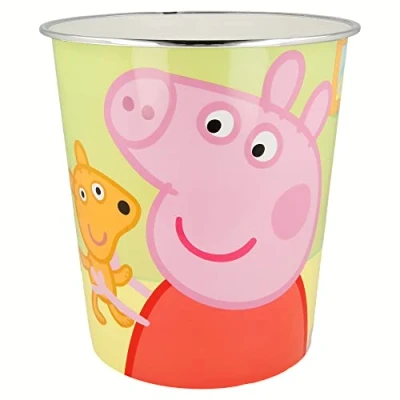 Image of Stor 8412497024186Round Trash Can, Peppa Pig Character Bin