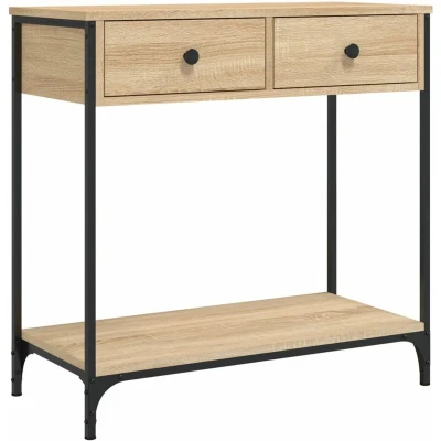 Image of vidaXL Console Table Sonoma Oak 75x34.5x75 cm Engineered Wood