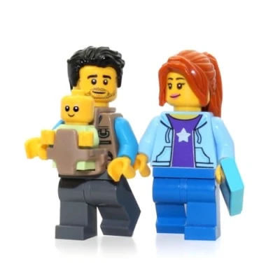 Image of LEGO Camper Minifigure Pack: Mom/Dad Parents (with Baby Carrier and Baby) 60202