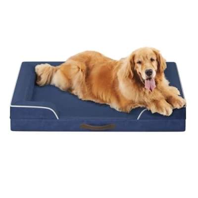 Image of Codi Extra Large Memory Foam Layer Dog Bed, Washable Orthopedic Bed Couch with Removable Zipper Cover, Waterproof Sofa Navy Blue
