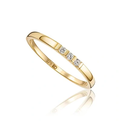 Image of MIORE 0.05 carat diamond Eternity Rings for Women, Anniversary Ring in 375 9ct Yellow Gold, Solid Gold with Jewellery Box Gifting
