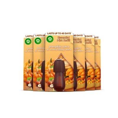 Image of Airwick Essential Mist Refills, Pumpkin Spice &amp; Everything Nice, Pack 6 x 20 ml, Natural Oils, Last up to 270 days, Air freshener