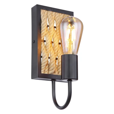 Image of Halia Wall Lamp Matt Black 1x E27