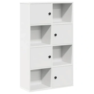 Image of vidaXL White Bookcase/Bookshelf Engineered Wood 60x24x101.5 cm Modern Freestanding Display Shelf for Living Room, Office, or Study Moisture resistant Finish