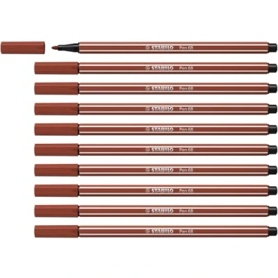 Image of Premium Fibre Tip Pen STABILO 68 Pack of 10 Sienna
