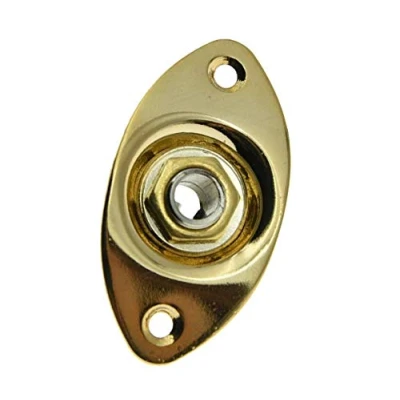 Image of Gold Electric Guitar Jack Plate Oval Socket