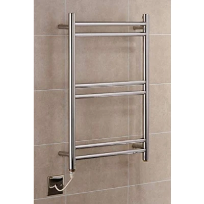 Image of Manissa Tirana Electric Stainless Steel Towel Rail 600x720mm Warmer Mirror Polished Finish