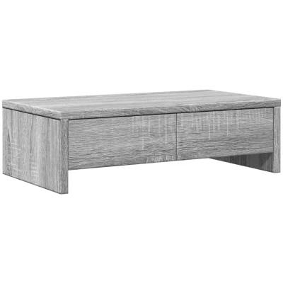 Image of vidaXL Monitor Stand with Drawers Grey Sonoma 50x27x15 cm Engineered Wood