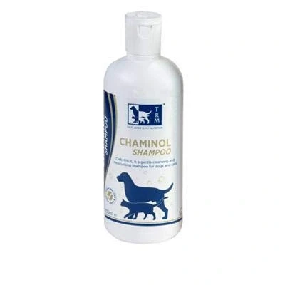 Image of TRM Pet Chaminol Shampoo for Dogs and Cats 200ml pH balanced maintaining a healthy Skin Coat. Uniquely formulated to provide deep cleansing without stripping the coat of it’s essential oils.