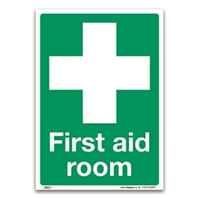 Image of First Aid Room Sign A4 1mm Rigid Plastic Emergency Safety