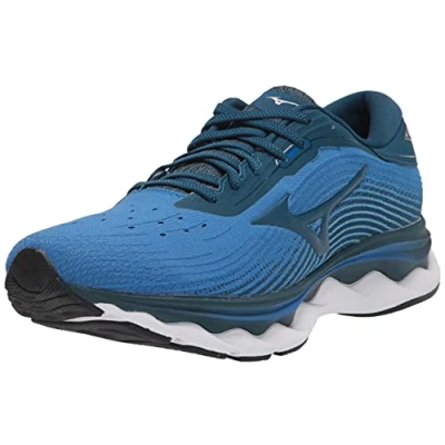 Image of Mizuno Men&#039;s Wave Sky 5 Running Shoe, Imperial Blue sea, 7.5 UK