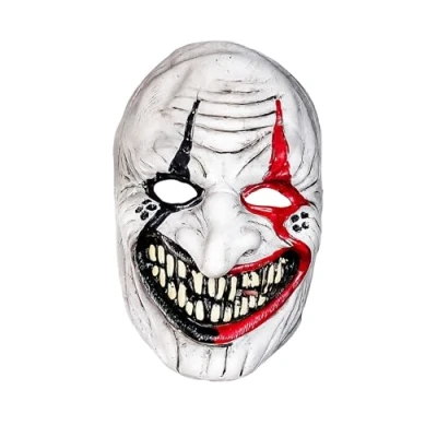 Image of Bristol Novelty BM603 Sinister Jester Mask, Men, Women, White, Black, Red