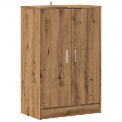 Image of vidaXL Shoe Cabinet/Cupboard/Rack Shelf Artisan Oak, Engineered Wood, Modern Design, 60 x 35 92 cm Bedroom/Hallway Storage Solution