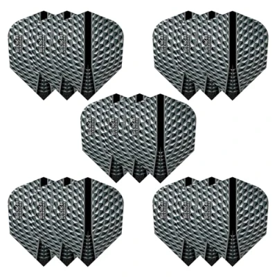 Image of Harrows Silika No. 6 Dart Flights 5 x Sets (15 in total) I 100 Micron Premium Extra Strong Made UK Professional Accessories Smokey