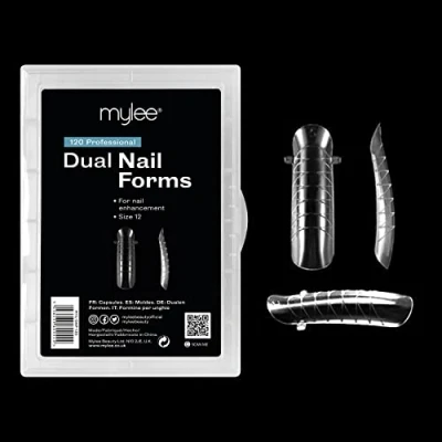 Image of Mylee Dual Nail forms 12 Sizes to choose from Reusable, 120 For multiple applications Acrylic Molds, Polymer Gel Extension