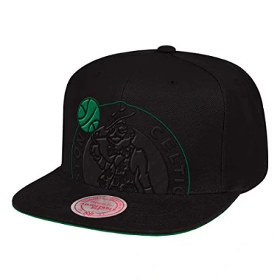 Image of Mitchell &amp; Ness Boston Celtics Snapback Cap Cropped XL black, One Size