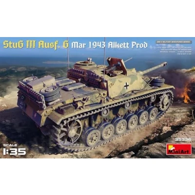 Image of Miniart MIN35336 1:35 StuG III Ausf G Mar 1943 Alkett Prod Scale Model kit, Molded Color