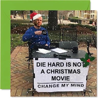 Image of Funny Christmas Cards for Women Men Not A Movie Merry Xmas Card Sister Brother Cousin Uncle Auntie Mum Dad Nan Grandad, 145mm x Single Greeting Gift