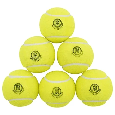 Image of Mozi Sports Cricket Tennis Balls Heavy Rubber for Play Weight 120gm (Yellow)