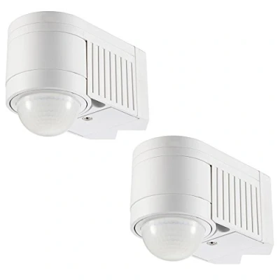 Image of Luton Outdoor 360 Degree Corner Mount PIR Sensor Litecraft (White, Pack of 2)