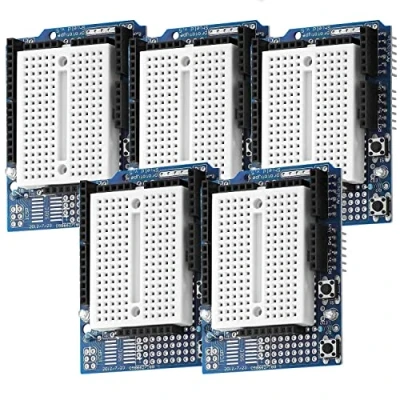 Image of AZDelivery Prototyping Prototype Shield Mini Breadboard 5V 1A 2.54mm SYB 170 compatible with Arduino Including E Book! (Pack of 5)